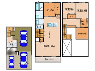 勝川テラスの物件間取画像